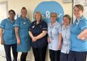 Angela Walsh, third from left, with fellow nurses at Manorlands