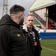 Keighley Cougars head coach Matt Foster (right) knows that Taylor Hyland offers vital cover in a number of positions.