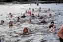 New Years dip in the River wharfe at Otley.