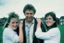 From left, Michelle Holmes, George Costigan and Siobhan Finneran in the 1987 film version of Rita, Sue and Bob Too