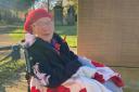 Edith pays her respects at the war memorial