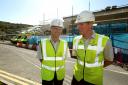 Airedale Hospital medical director, Karl Mainprize, left, with building manager, Gavin Redfern, of Willmott Dixon during the work