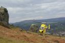 The Yorkshire Air Ambulance at Cow and Calf Rocks
