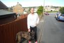 Kim Greenham of Crossflatts Neighbourhood Watch with her 11-stone French mastiff, Treacle