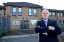 Keighley MP John Grogan outside the police station, which is to be sold off