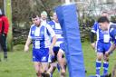 Queensbury, pictured scoring a try in their derby win over Birkenshaw,are in good form ahead of their BARLA National Cup clash with Wyke       Picture: Chris Hyslop
