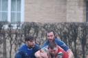 North Ribblesdale's Frankie Brown tries to halt Keighley prop David Smith  Picture: Amelia Blackwell