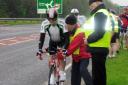 Gary Harris, Ian Moore and John Wray during the evening time trial session organised by the Bronte Wheelers