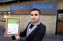 Faisal is also pictured, below, with Shimla's latest five-star hygiene award