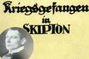 PoW diary Kriegsgefangen in Skipton. Inset Fritz Sachsse, a prisoner who contributed to the diary