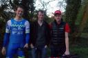 The first three cyclists in the time trial, from left, Andrew Wooler, Steven Ayres and Seth Smith