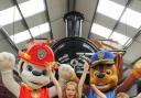 The Paw Patrol when they came to Oxenhope railway station to meet local children