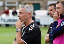 Steeton's Roy Mason (left) is taking charge of his 500th game tonight, with 501 set to be in front of a huge crowd at Marley next Monday. Picture: Gary Chadwick (Chadwick Media).