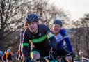 Haworth cyclist Andy Peace (front) had success at both Tong and Peel Park in the Yorkshire Points Cyclo-Cross Series. Picture: Bernard Marsden.