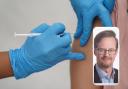 Dr Hamish McLure, inset, urges people who are eligible to get the vaccination
