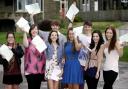 Students celebrate their A-level results at South Craven School