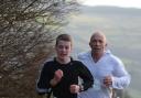 Winner Lucas Lee, right, and Harry Muir battle it out in the Silsden New Year Fun Run