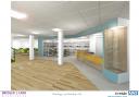 An artist's impression of what the completed shop will look like