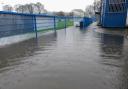 Flooding at Guiseley's football ground