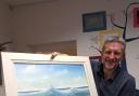 Jeremy Taylor demonstrated his distinctive seascape at Keighley Art Club