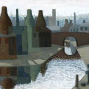 ‘The Canal at Longport’ depicts a lone figure fishing in the canal, symbolising the unemployment beginning to impact on the Potteries during Jack's time there.