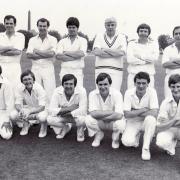 The Crossflatts first team pictured in 1982. It was arguably the greatest season in the club's history, as they won both the Aire-Wharfe League Division B title, and the Waddilove Cup, beating Alwoodley in the final of the latter tournament.