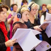 Song of the Heartland rehearsals lagte last year. Picture by Graeme Rowatt