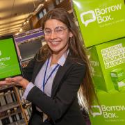 Elivia Camilleri, library supervisor at North Yorkshire County Council, browses the BorrowBox app
