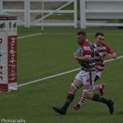 Jordan Yaxley (ball in hand) was one of several Keighley players to get on the scoresheet on Saturday.