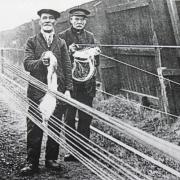 A rope walk and two rope makers photographed in about 1900 (image courtesy of Sunbury & Shepperton History Society)