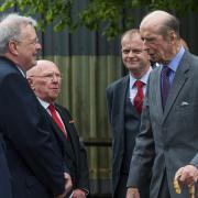 The Duke of Kent meeting directors of the Keighley and Worth Valley Railway
