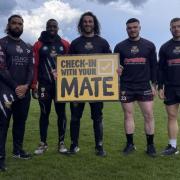 Keighley Cougars players back the Check in With Your Mate campaign last year