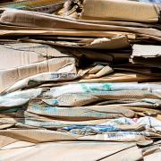 Packing materials are baled for recycling