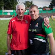 Jeremy Crowther (left) alongside friend and former Keighley head coach Paul March at Cougar Park.