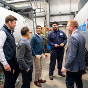 Rishi Sunak during his visit to Byworth Boilers