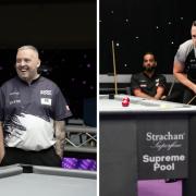 Chris Melling (left) sailed through from his Champions League group, but Arfan Dad (right, seated) just missed out on the last-16.