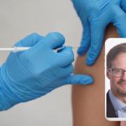 Dr Hamish McLure, inset, urges people who are eligible to get the vaccination