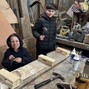 Taking part in the Try Something Spring wood workshop