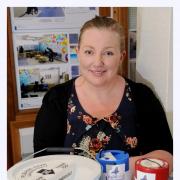 Airedale Hospital fundraiser, Bronagh Daly, with collection buckets and tins