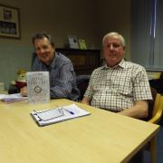 Chris Manners, left, and Peter Morrison at the Airedale Writers Circle meeting
