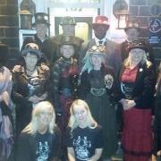 Members of the steampunk weekend organising committee show off their outfits