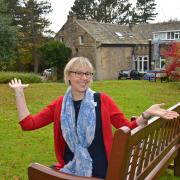Lizzie Procter, on the site of the proposed new temporary building at Manorlands Hospice