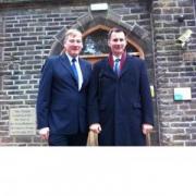 Keighley MP Kris Hopkins with Health Secretary Jeremy Hunt at Manorlands