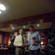 Joe O'Doherty presents Kevin Hickie with his award for becoming last year’s 25-mile time trial champion