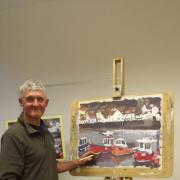 Bruce Mulcahy demonstrated the art of using gouache, when he visited Keighley Art Club