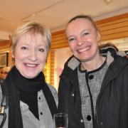 Brontë Society member Liz Henry with Jo Quinton-Tulloch of the National Media Museum, at the launch of the exhibition Charlotte Great And Small at the Brontë Parsonage Museum