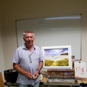Harry Caunce during his visit to Keighley Art Club to demonstrate