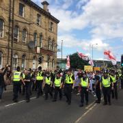 The EDL marching through Keighley.