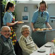 Holy Family School students serving at one of the Keighley Churches Together Lent lunches.