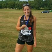 Jessica Mayho with her British Senior Athletics Championships silver medal